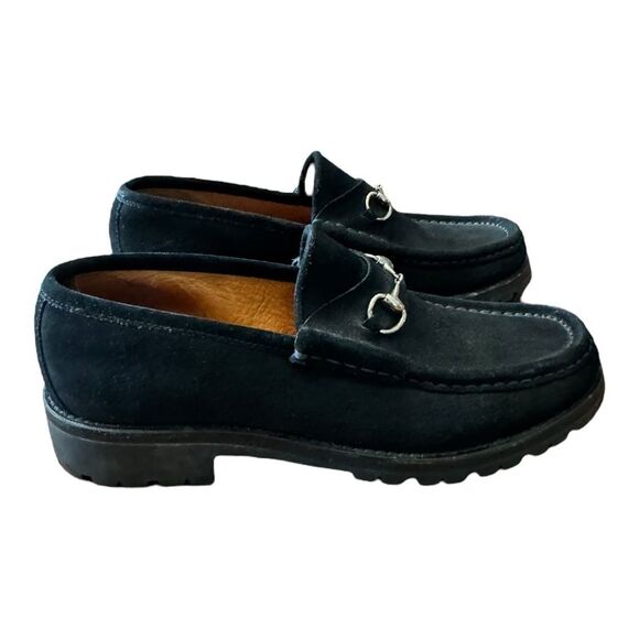 Gucci Black Suede Classic Horsebit Loafers Italy Authentic Men’s EU 40.5 / 7.5 - Picture 1 of 13
